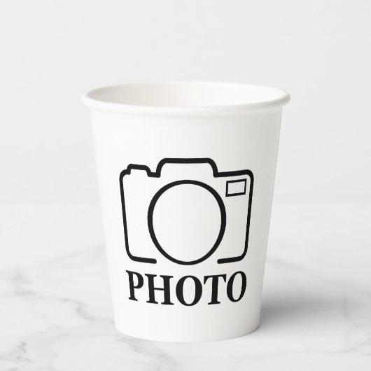 Persoonlijke foto Bruiloft Modern Mooie Elegante Papieren Bekers (Achterkant)