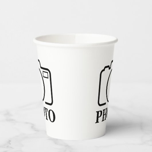 Persoonlijke foto Bruiloft Modern Mooie Elegante Papieren Bekers (Links)