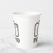 Persoonlijke foto Bruiloft Modern Mooie Elegante Papieren Bekers (Rechts)