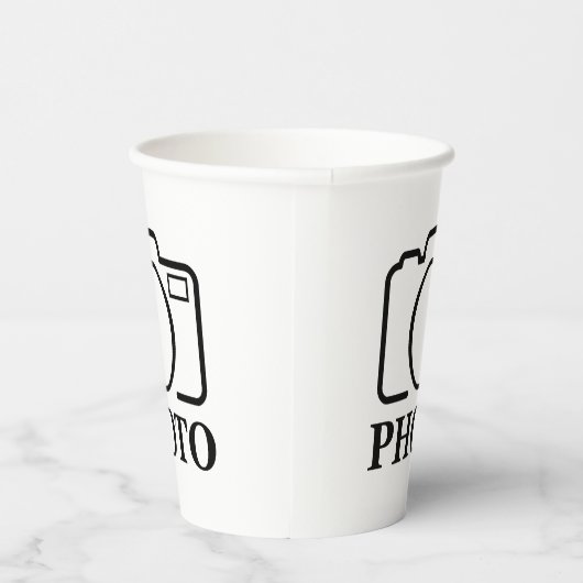 Persoonlijke foto Bruiloft Modern Mooie Elegante Papieren Bekers (Rechts)