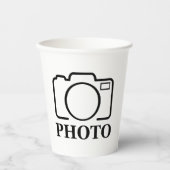 Persoonlijke foto Bruiloft Modern Mooie Elegante Papieren Bekers (Voorkant)