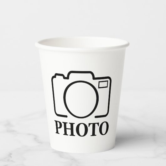 Persoonlijke foto Bruiloft Modern Mooie Elegante Papieren Bekers (Voorkant)