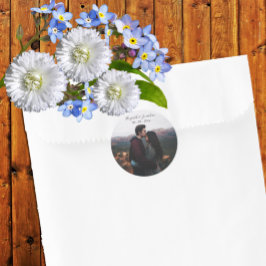 Persoonlijke foto-bruiloft ronde sticker