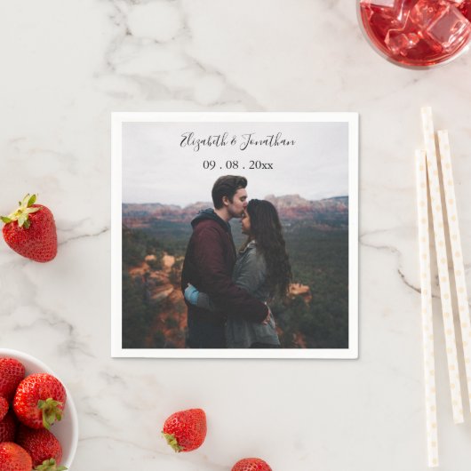 Persoonlijke foto-bruiloft servet (Insitu)