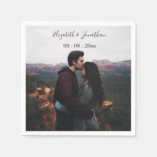 Persoonlijke foto-bruiloft servet (Voorkant)