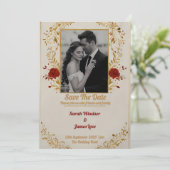 Persoonlijke foto bruiloft uitnodiging (Staand voorkant)