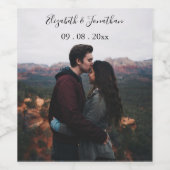 Persoonlijke foto-bruiloft wijn etiket (Enkel label)