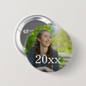 Persoonlijke foto-Button met jaar Ronde Button 5,7 Cm (Voorkant /achterkant)
