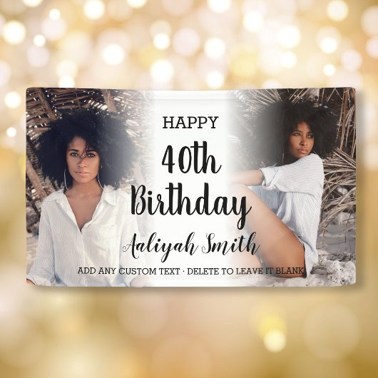 Persoonlijke foto Collage 40th Birthday Party Spandoek