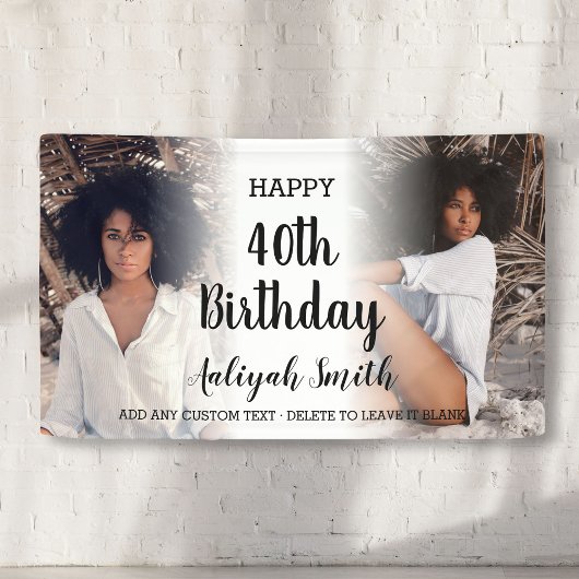 Persoonlijke foto Collage 40th Birthday Party Spandoek