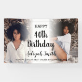Persoonlijke foto Collage 40th Birthday Party Spandoek (Horizontaal)