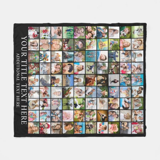 Persoonlijke foto Collage 90 Square Afbeeldingen Fleece Deken (Voorkant (Horizontaal))