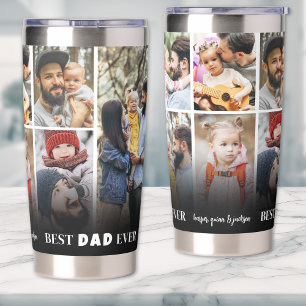 Persoonlijke Foto Collage Beste Papa Ooit Vader Geïsoleerde Drinkbeker