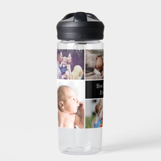 Persoonlijke foto Collage Beste vader ooit Waterfles (Voorkant)