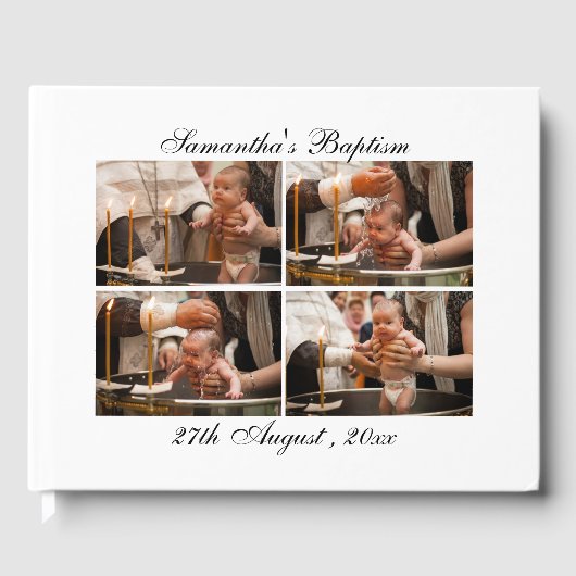 Persoonlijke foto Collage Christening Baptism Gastenboek (Voorkant)