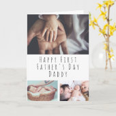 Persoonlijke foto Collage First Vaderdag Kaart (Gele Bloem)