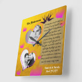 Persoonlijke foto Collage Golden Wedding Clock Vierkante Klok (Hoek)