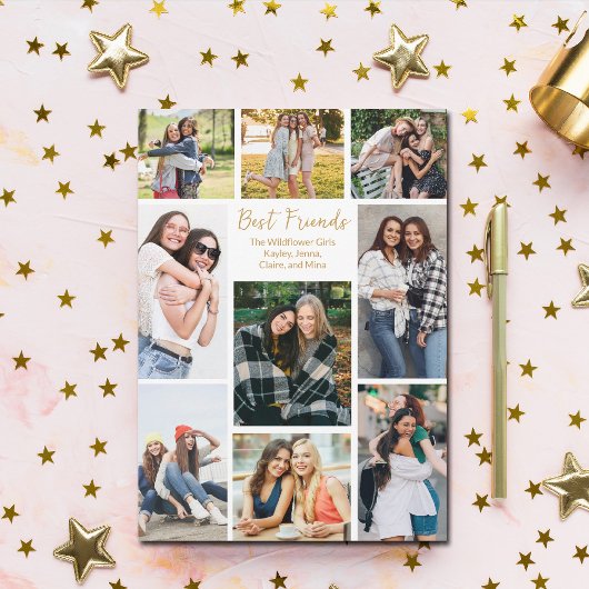 Persoonlijke foto collage leuk beste vrienden kaart