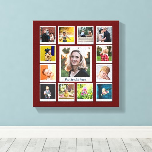Persoonlijke foto Collage Modern Family Keepomwill Canvas Afdruk (Insitu (Houten vloer))