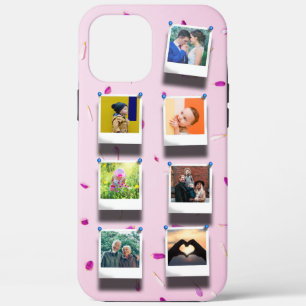 Persoonlijke foto Collage Pink Girly Petals 7 Case-Mate iPhone Case