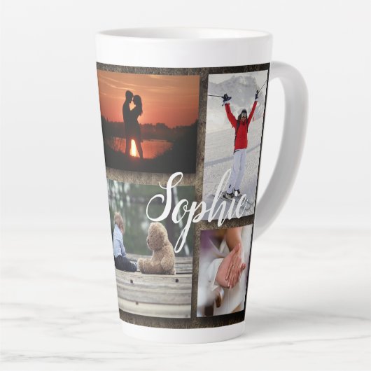 Persoonlijke foto Collage Tall Latte Mok (Rechterhoek)