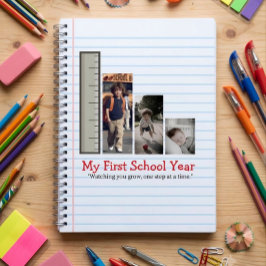 Persoonlijke Foto Collage van de Eerste Schooldag Notitieboek