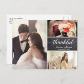 Persoonlijke foto Collage Wedding Bedankt Aankondigingskaart (Voorkant / Achterkant)