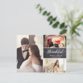 Persoonlijke foto Collage Wedding Bedankt Aankondigingskaart (Staand voorkant)