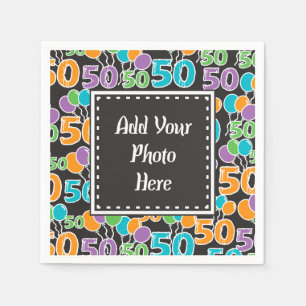 Persoonlijke foto Colorful 50th Birthday Napkins Servetten