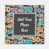 Persoonlijke foto Colorful 50th Birthday Sjabloon Magneet (Voorkant)