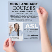 Persoonlijke foto, cursus gebarentaal flyer (Hand)
