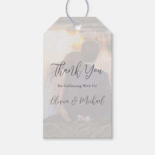 Persoonlijke foto Dank je Labels voor weddenschapp Cadeaulabel