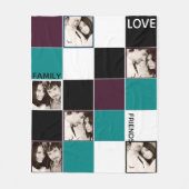 Persoonlijke FOTO Deken Aubergine Turquoise (Voorkant)