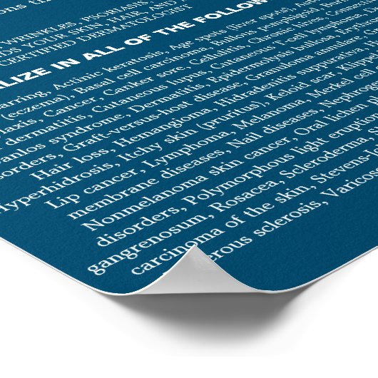 Persoonlijke foto, dermatoloog Dermatology Poster (Hoek)