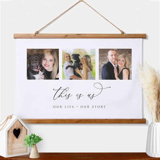 Persoonlijke foto "Dit is ons"-teken Hangend Wandkleed