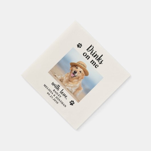 Persoonlijke foto-Drinken op mijn hondenweddenscha Servet (Hoek)