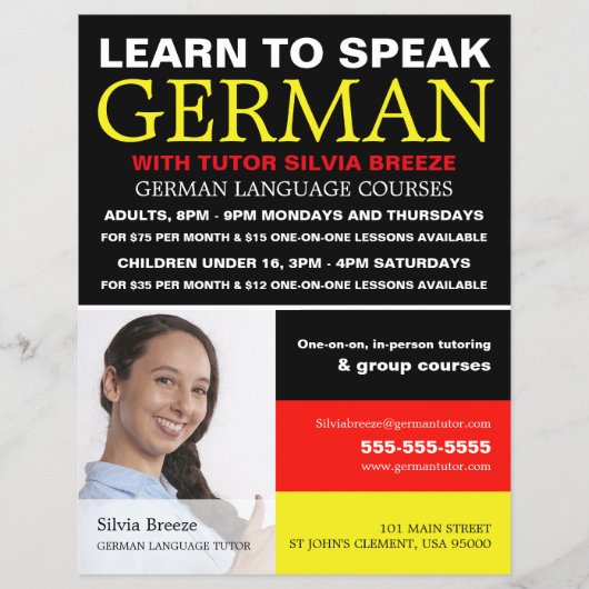 Persoonlijke foto, Duitse taalcursus Flyer (Voorkant)