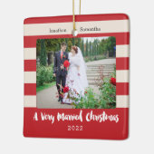 Persoonlijke foto, een zeer gehuwd kerstfeest keramisch ornament (Links)