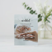 Persoonlijke foto Elegant Wedded Poem Briefkaart (Staand voorkant)