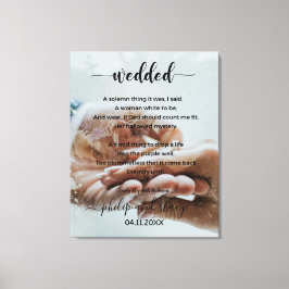 Persoonlijke foto Elegant Wedded Poem Canvas Afdruk