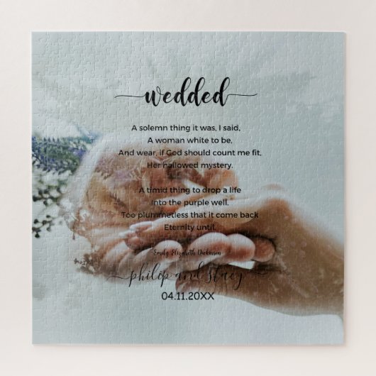 Persoonlijke foto Elegant Wedded Poem Legpuzzel (Verticaal)