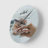 Persoonlijke foto Elegant Wedded Poem Ronde Klok (Hoek)