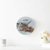 Persoonlijke foto Elegant Wedded Poem Ronde Klok (Huis)