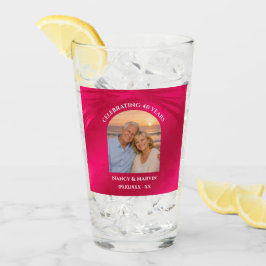 Persoonlijke foto elegante 40e verjaardag cadeau glas