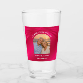 Persoonlijke foto elegante 40e verjaardag cadeau glas