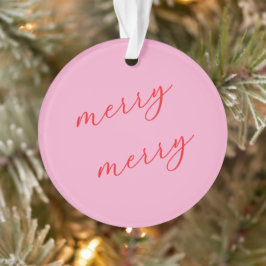 Persoonlijke foto elegante script roze Kerstmis Ornament