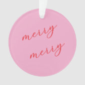 Persoonlijke foto elegante script roze Kerstmis Ornament (voorkant)