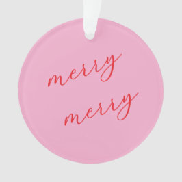 Persoonlijke foto elegante script roze Kerstmis Ornament