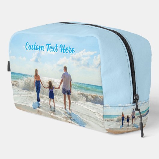 Persoonlijke Foto en Aangepaste Tekst Dopp Kit Toilettasje (Rechterhoek)