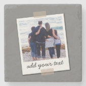 Persoonlijke foto- en aangepaste tekst van de fami stenen onderzetter (Voorkant)